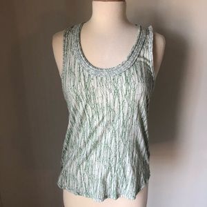 Green and White Ella moss tank top L